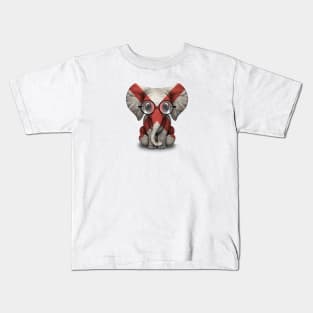 Baby Elephant with Glasses and Alabama Flag Kids T-Shirt